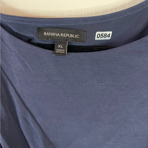 Banana Republic sz XL women's navy sandwash modal twist-front t-shirt dress 0584 - Picture 3 of 5